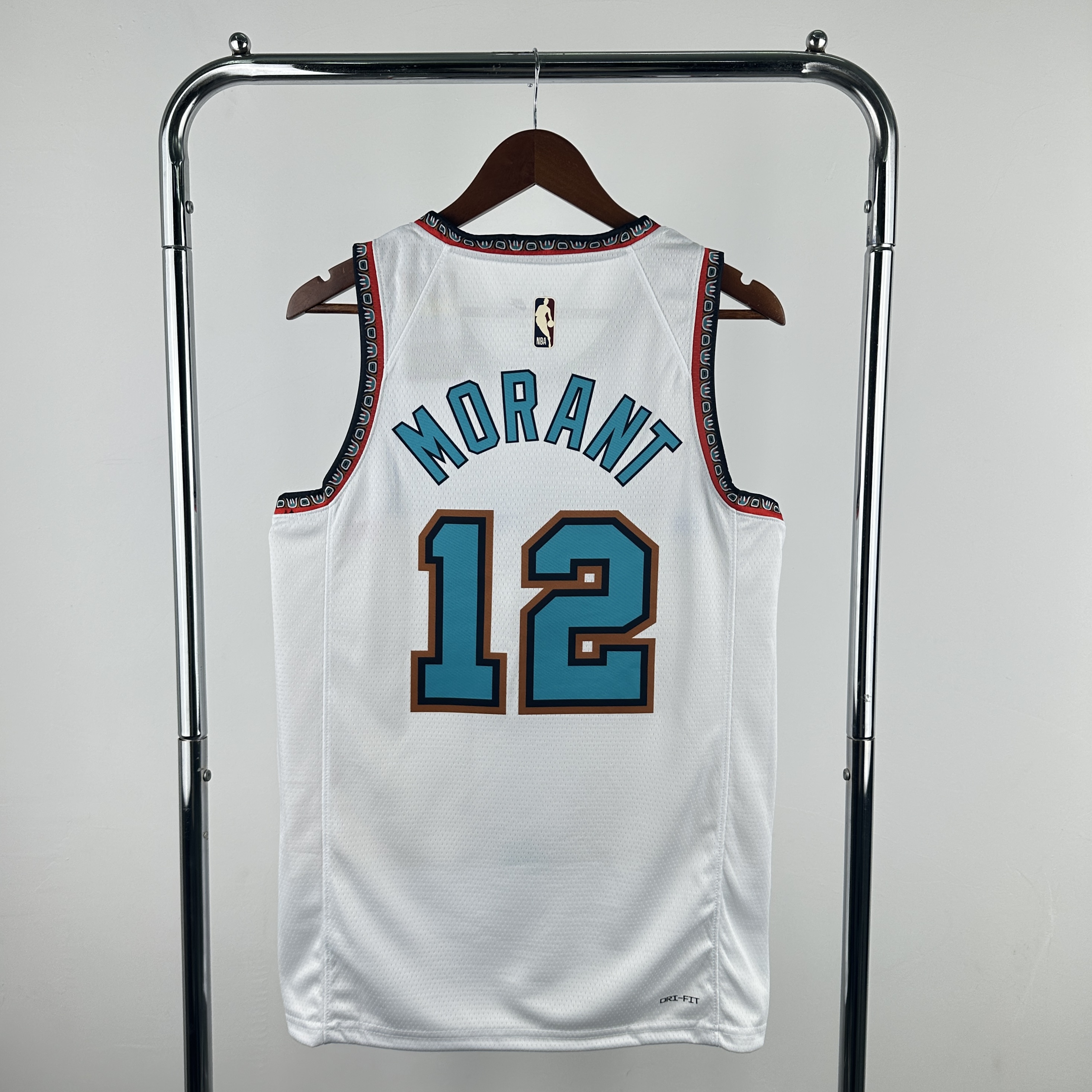 Men Memphis Grizzlies #12 Morant White Throwback Season Nike 2025 NBA Jersey